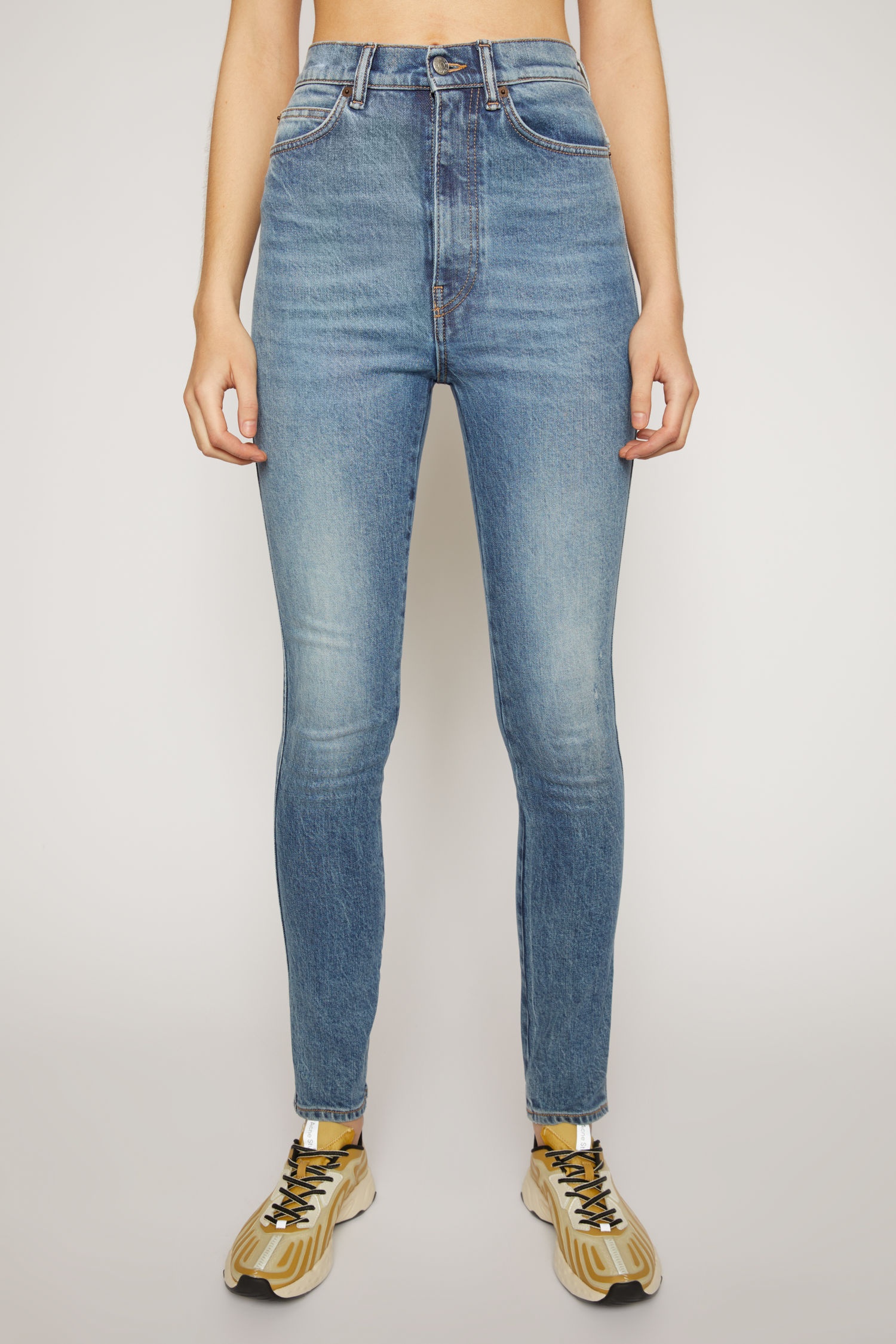 Super high-rise skinny jeans mid blue - 2