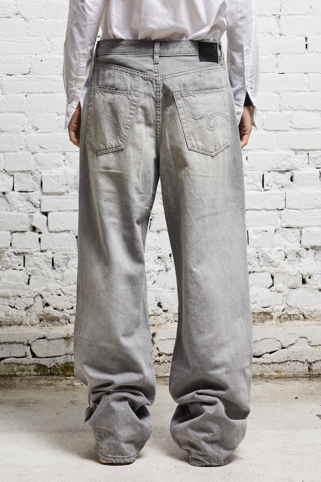 R13 DAMON PLEATED WIDE LEG - WADE GREY | REVERSIBLE
