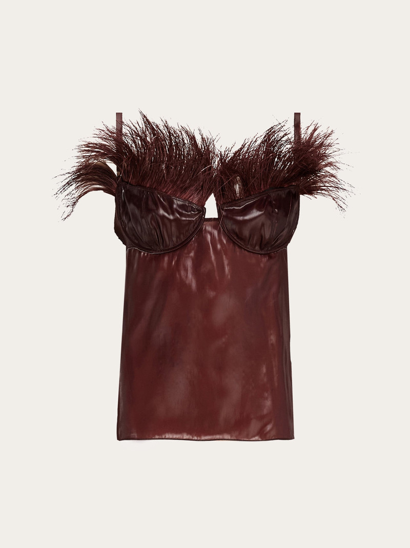 Organza top 와 깃털 embellishment - 1