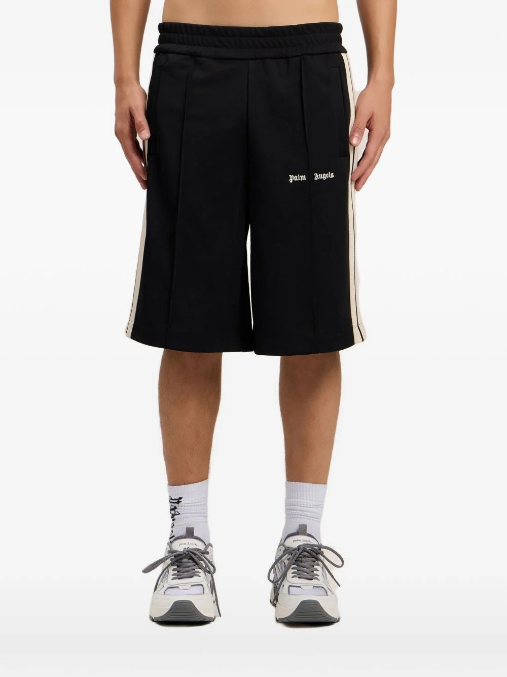 logo-embroidered track shorts - 1