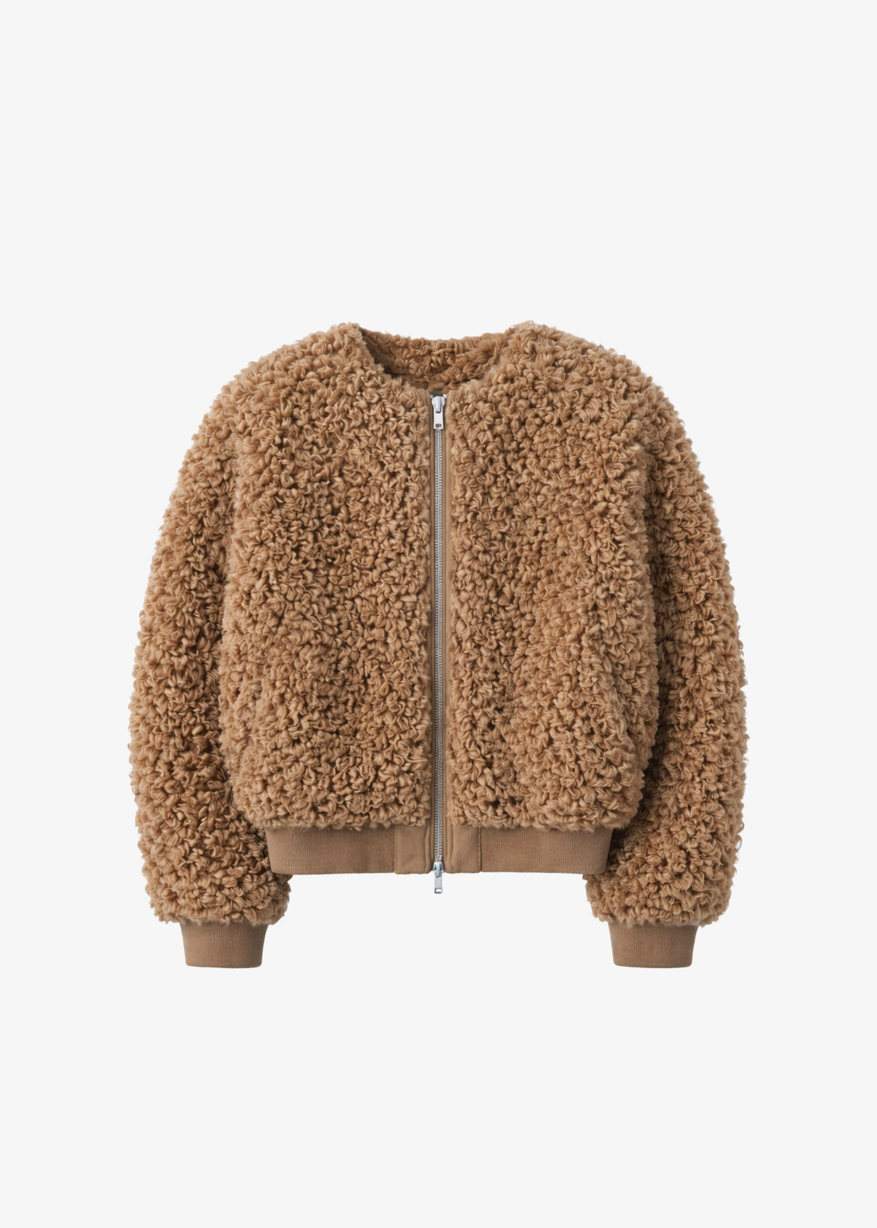 Gina Fur Bomber Jacket - Camel - 1