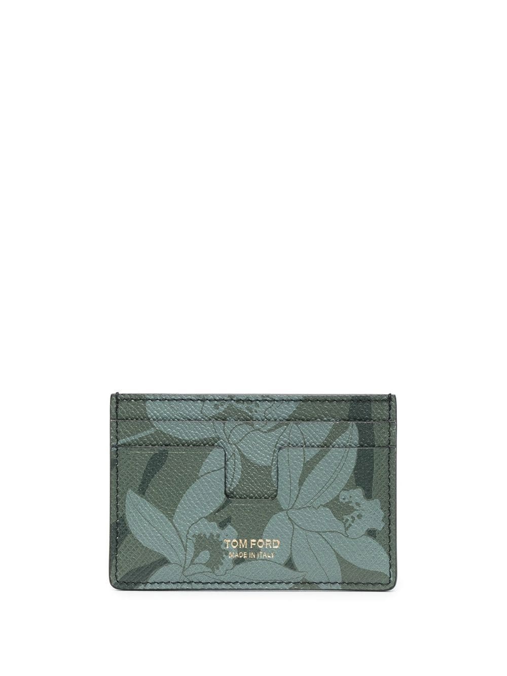 floral-print leather cardholder - 1