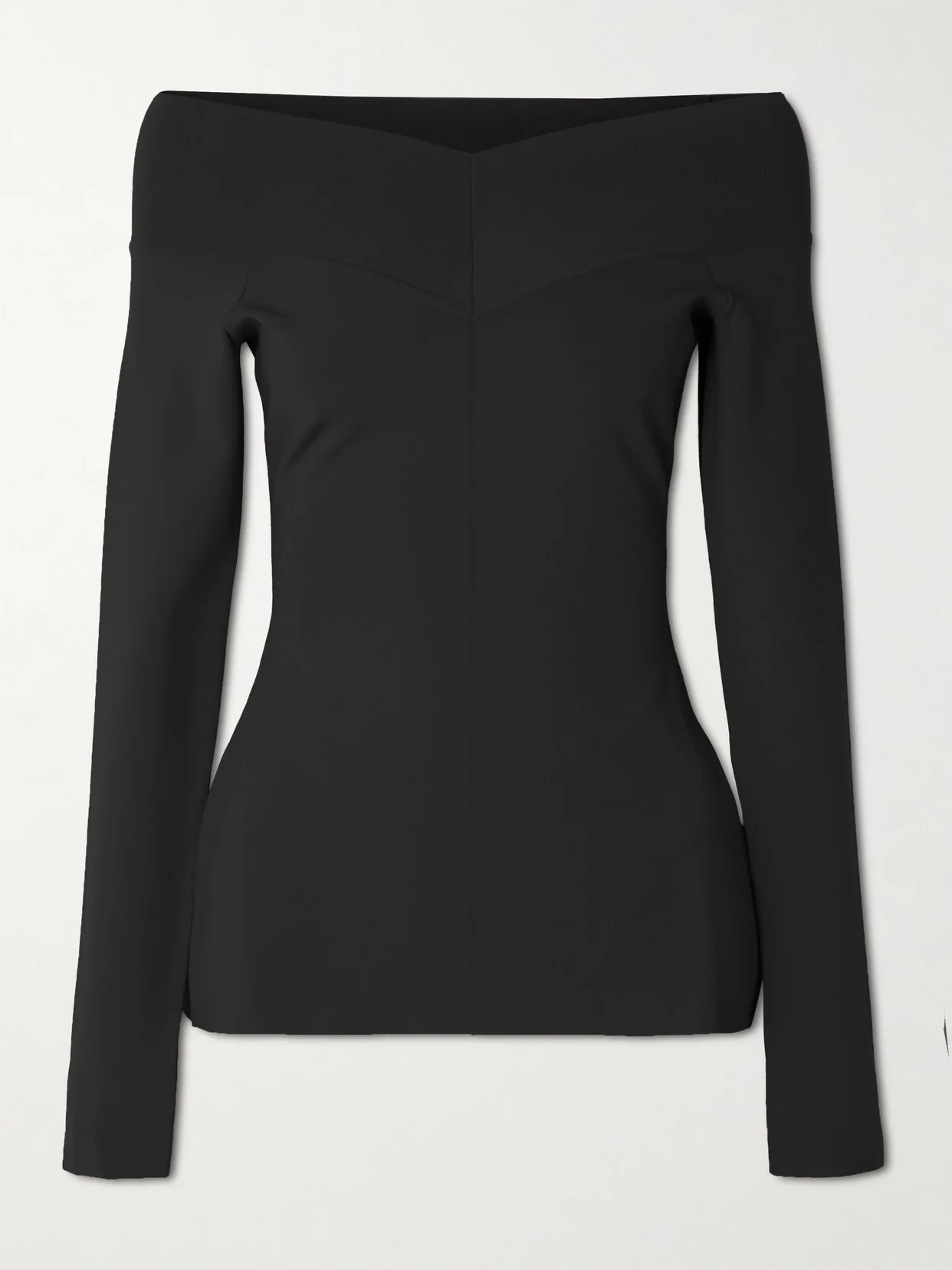 Off-the-shoulder Paneled Jersey Top - 1