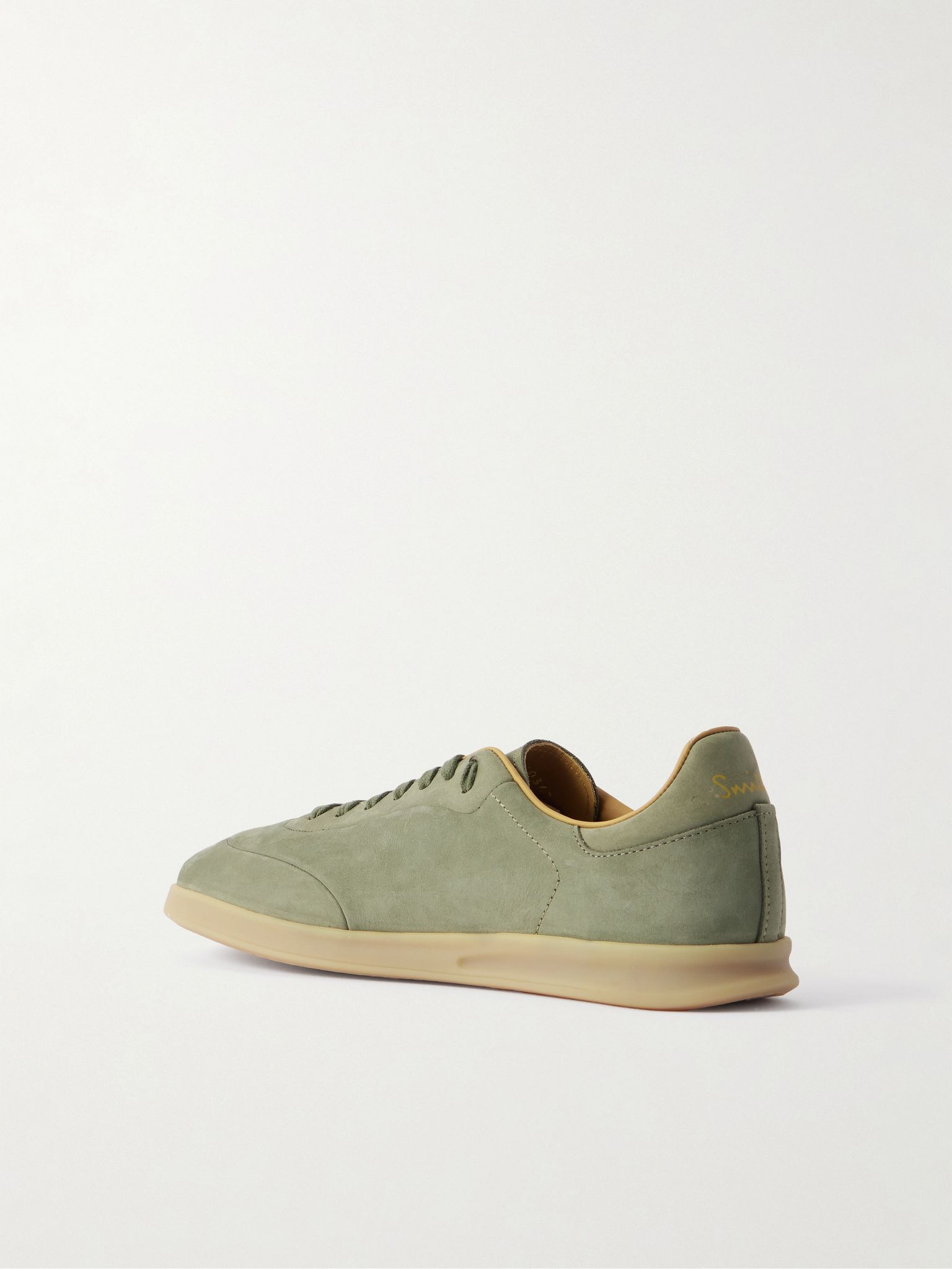 Bailey Logo-Embossed Nubuck Sneakers Green - 4