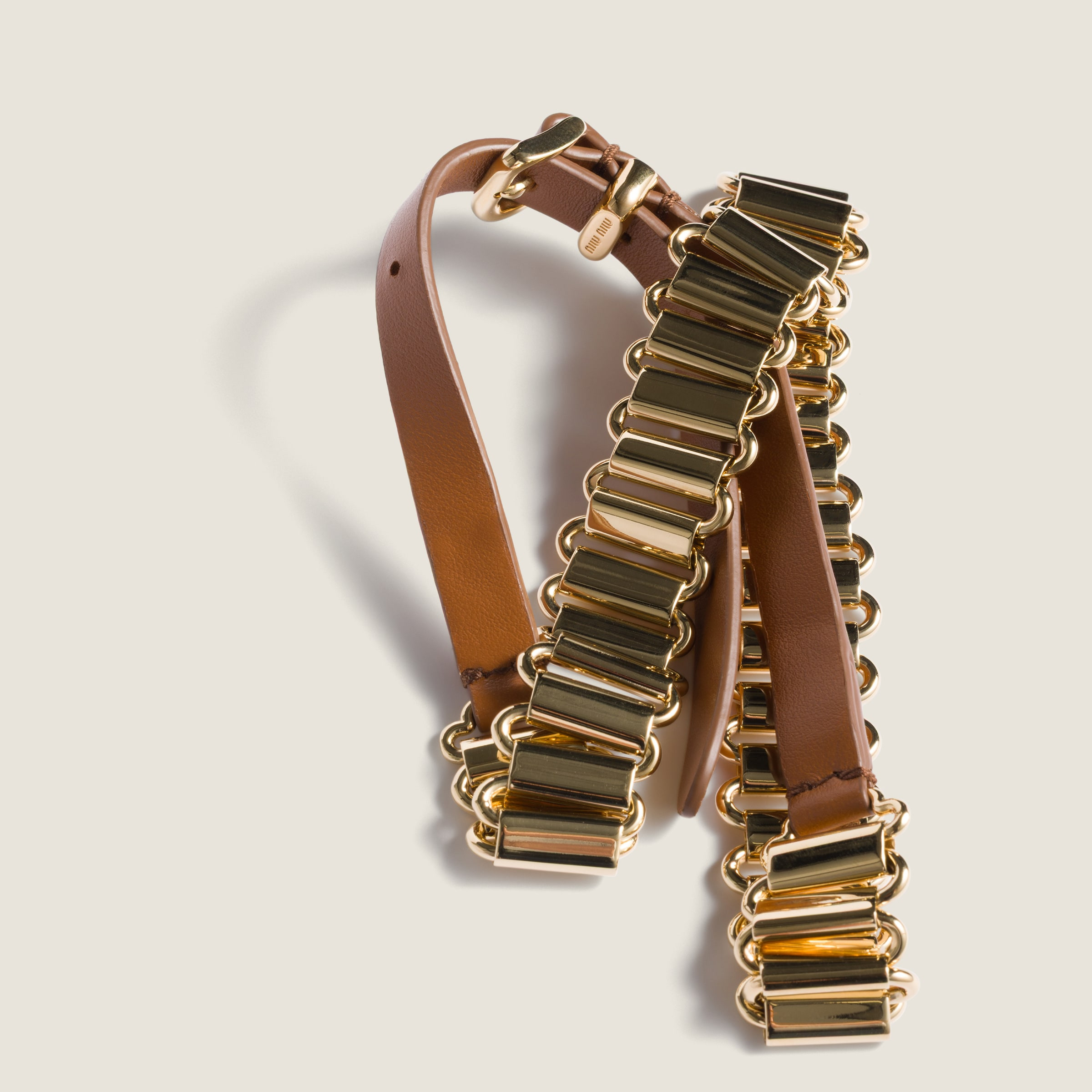 Metal and leather necklace - 2