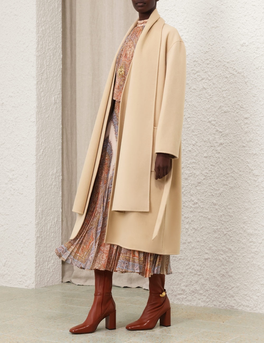ILLUSTRATION NECKSCARF COAT - 7