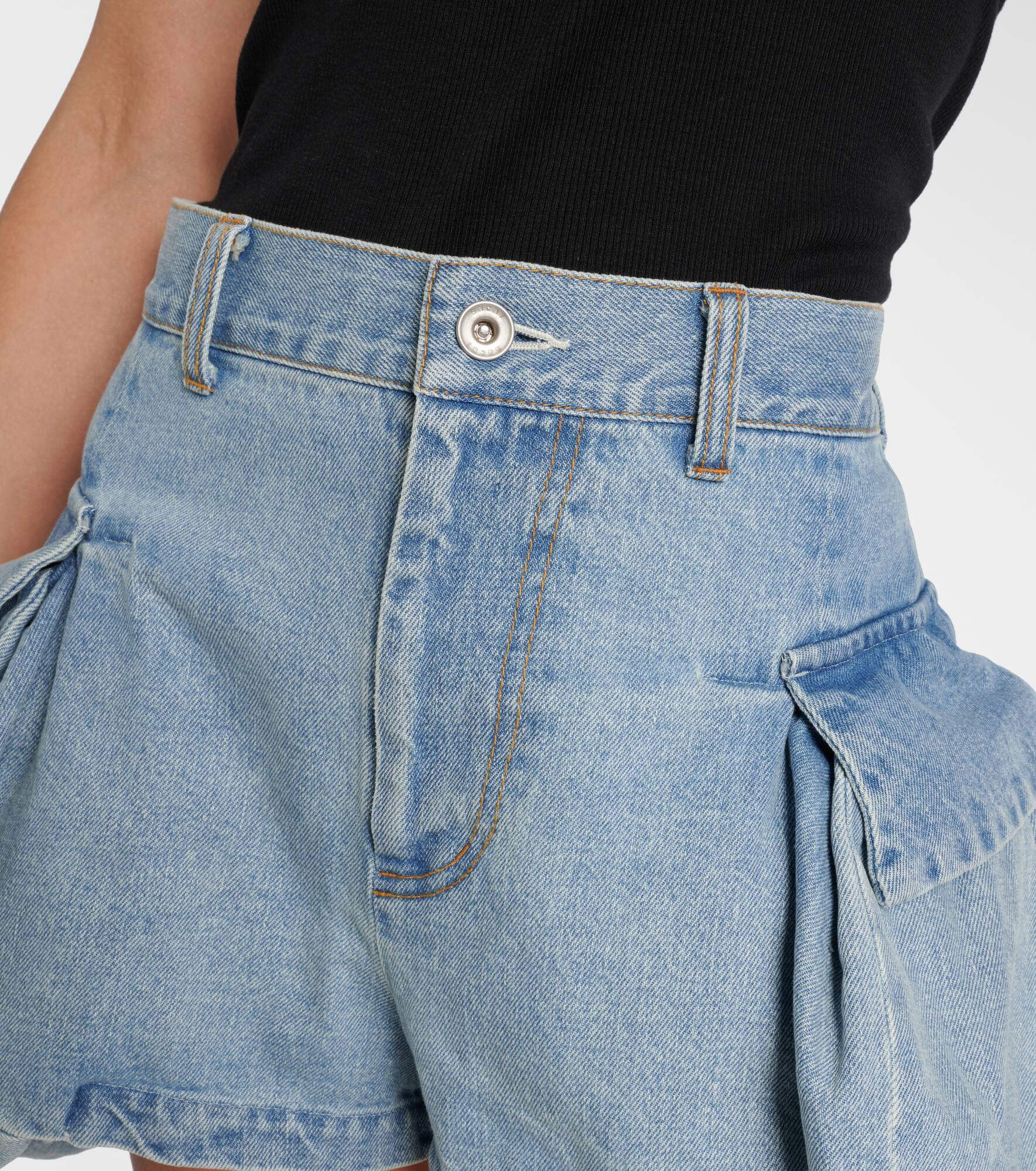 Cargo denim shorts - 4