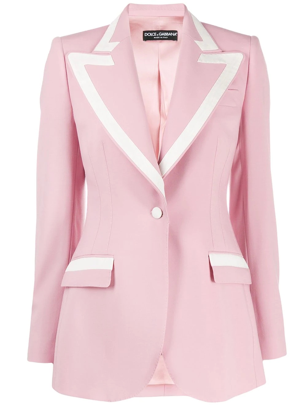 lined collar blazer - 1