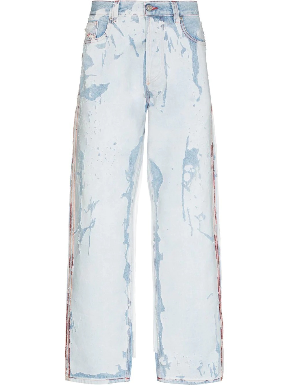 2010 distressed straight-leg jeans - 1