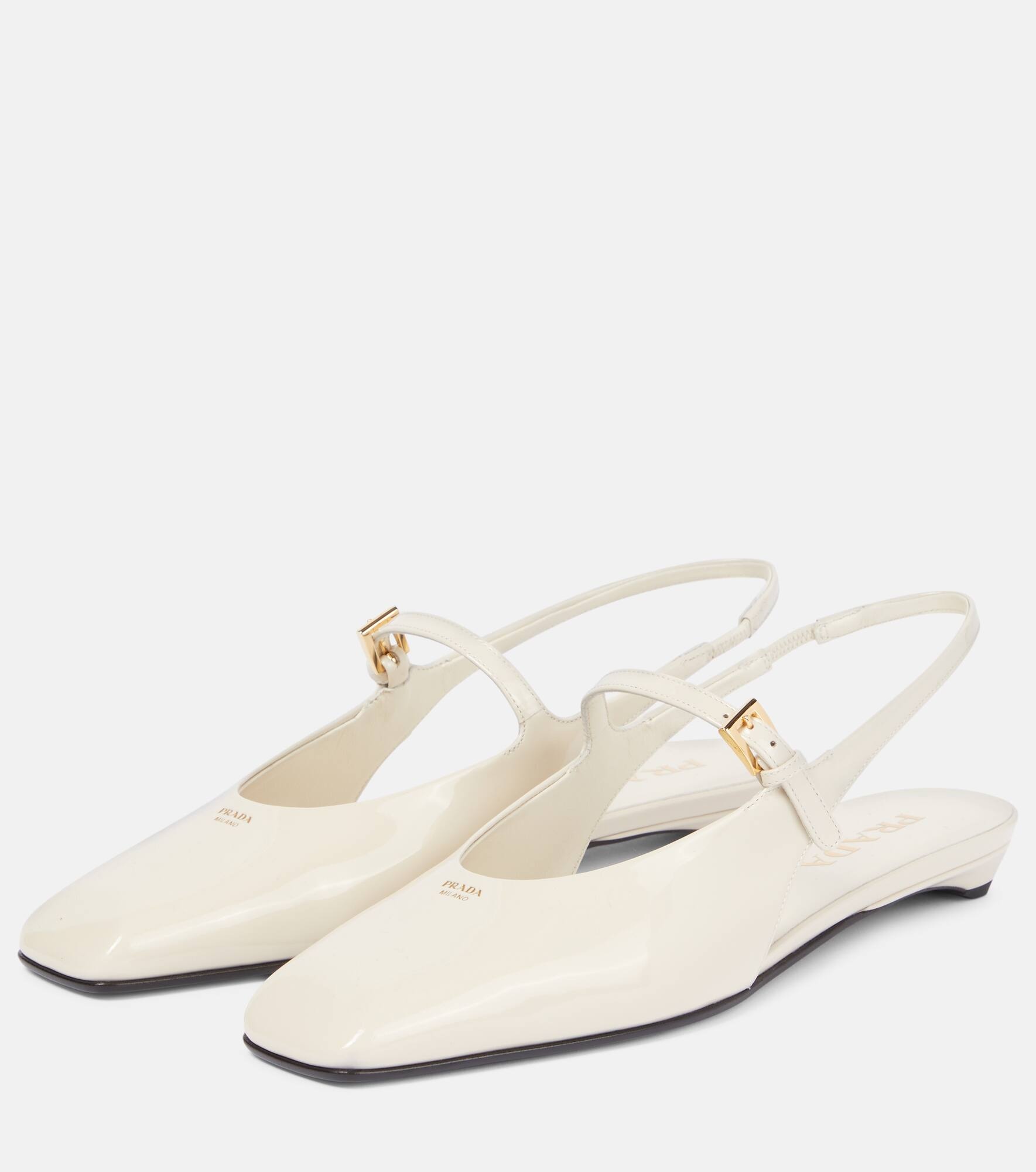 Patent leather slingback flats - 4