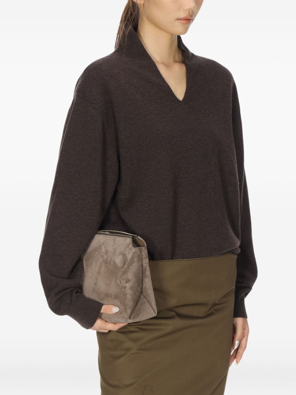 V-neck cashmere sweater - 5