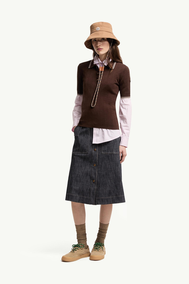 Moncler Rhombus & Logo Pattern Cotton Polo Shirt outlook