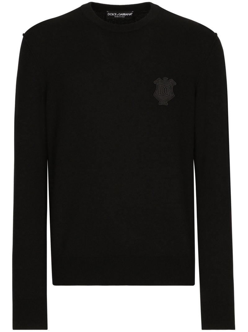 logo-patch cashmere jumper 1