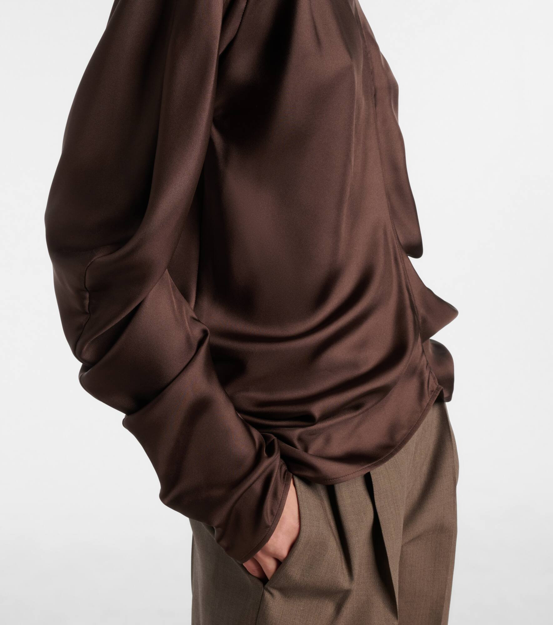 Miles draped silk blouse - 5