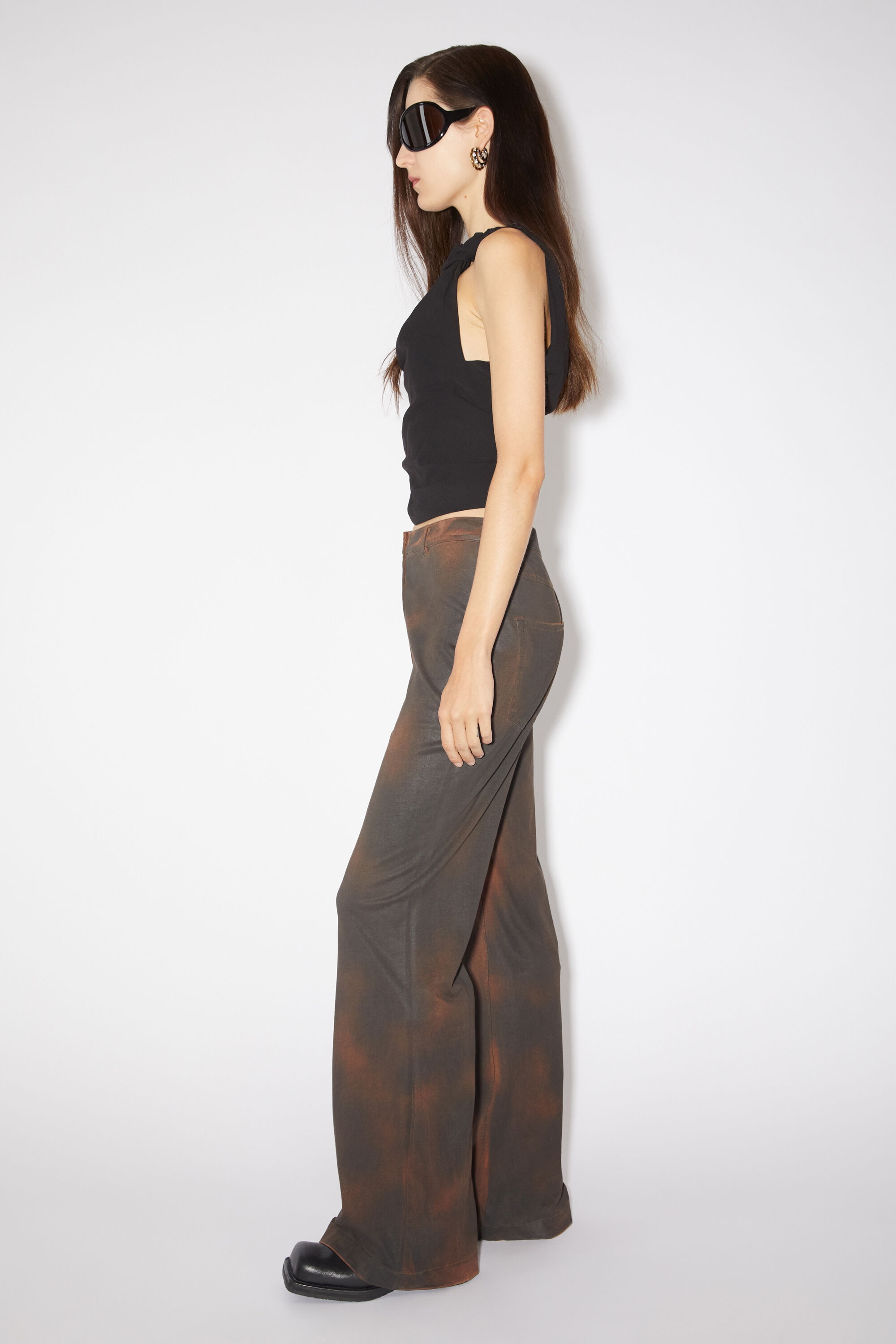 Dyed jersey trousers - Caramel brown - 4