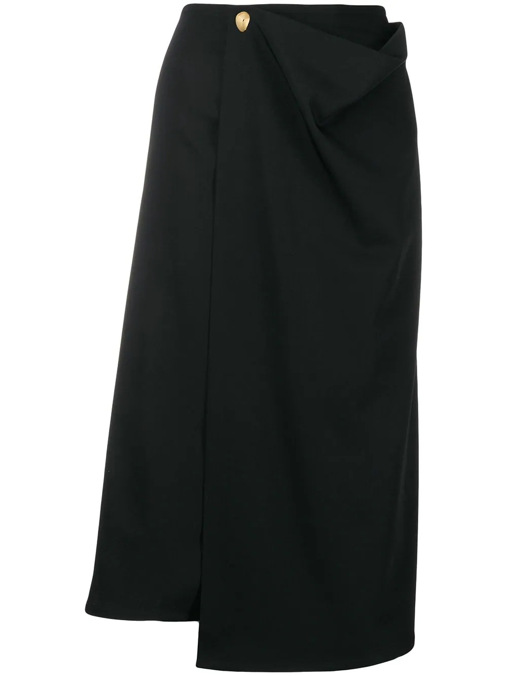 wrap-style midi skirt - 1