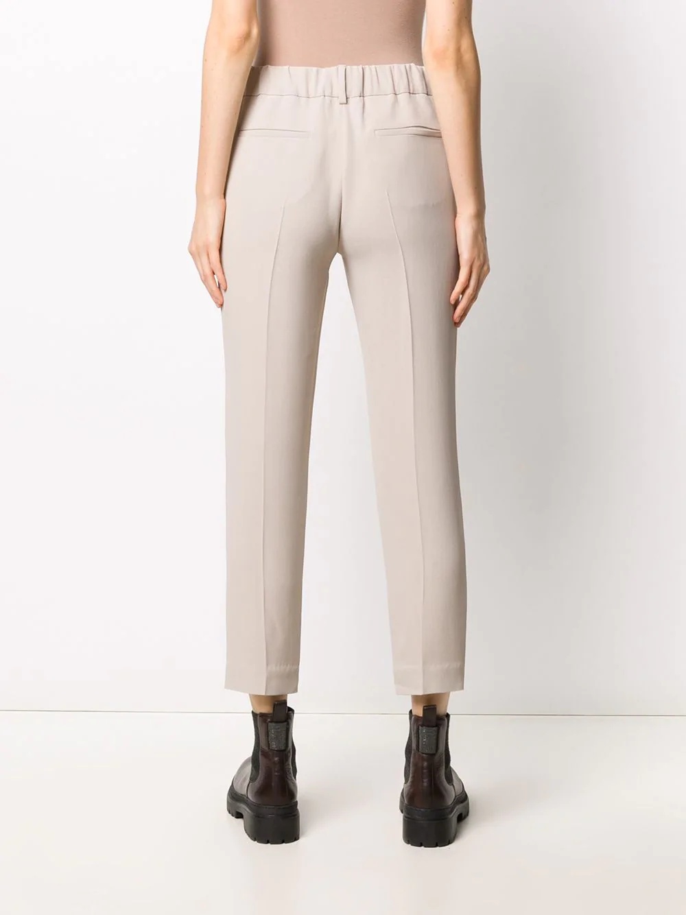 elasticated waistband tapered trousers - 4