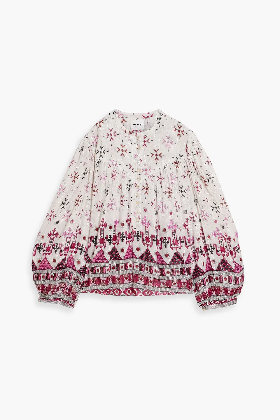 Salika metallic printed cotton-blend voile blouse - 1