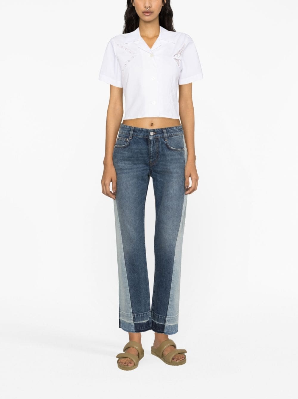 colour-block straight-leg jeans - 4