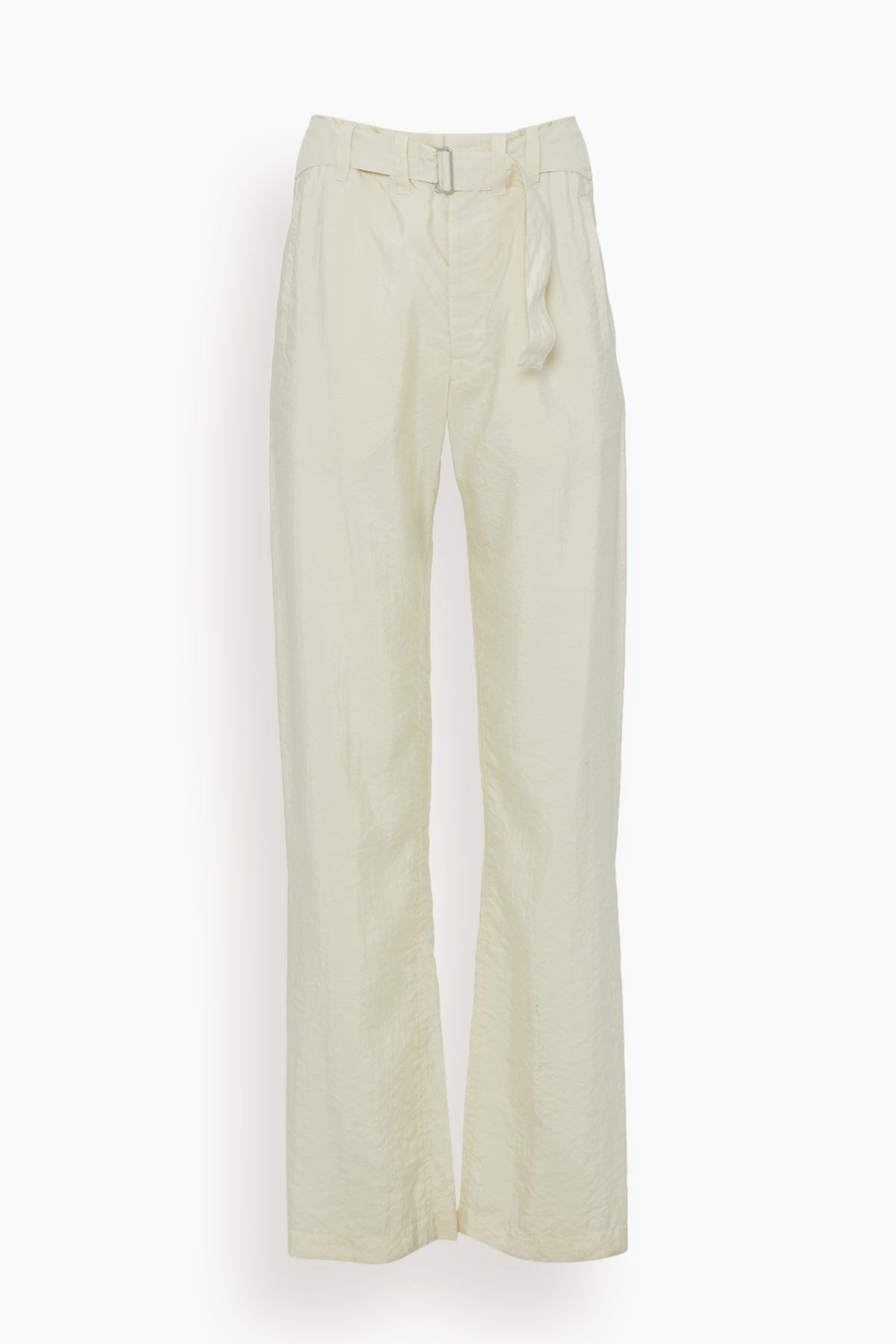 Soft Belted Pant in Light Cream - 1