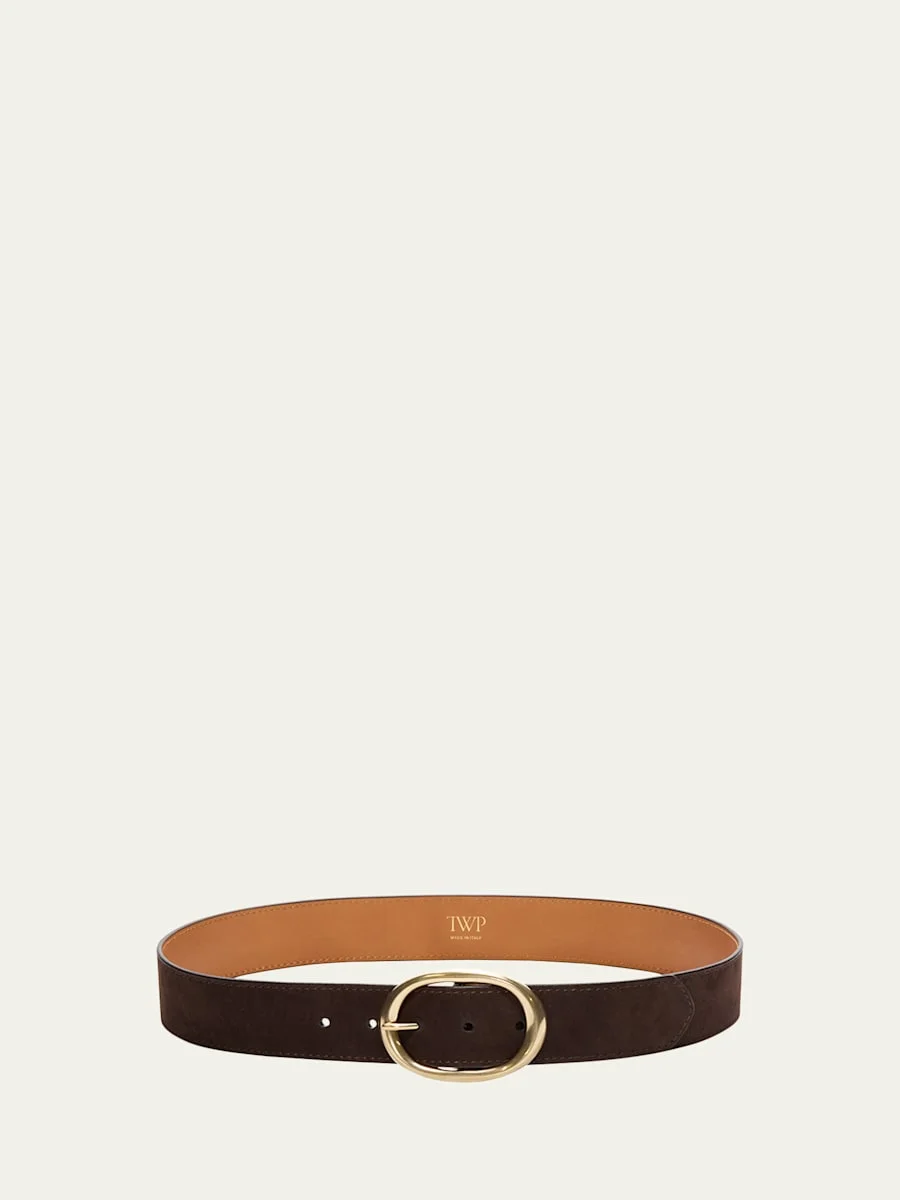 Nubuck Leather Wide Belt - 1