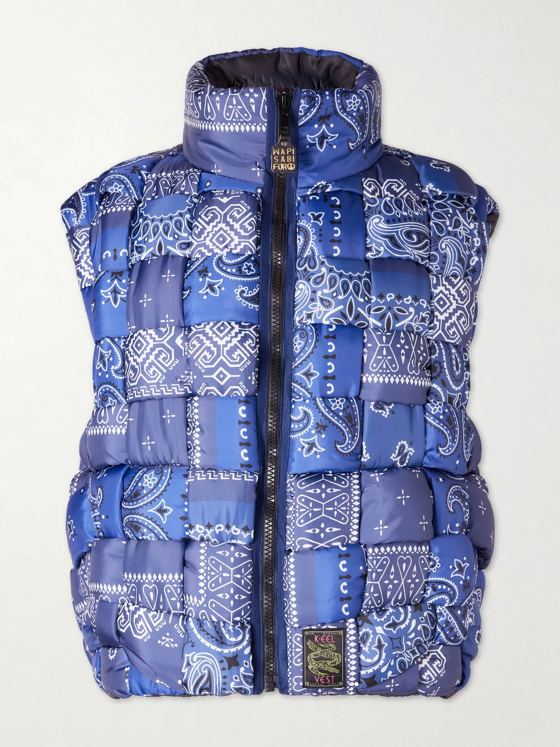 Quilted Patchwork Bandana-Print Shell Gilet - 1