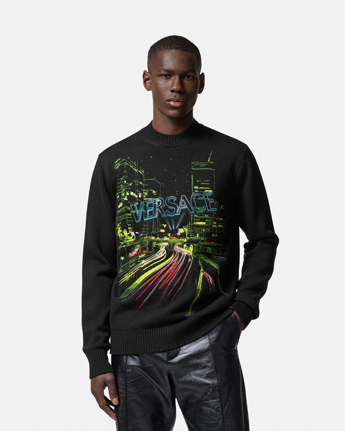 Embroidered City Lights Sweater - 3