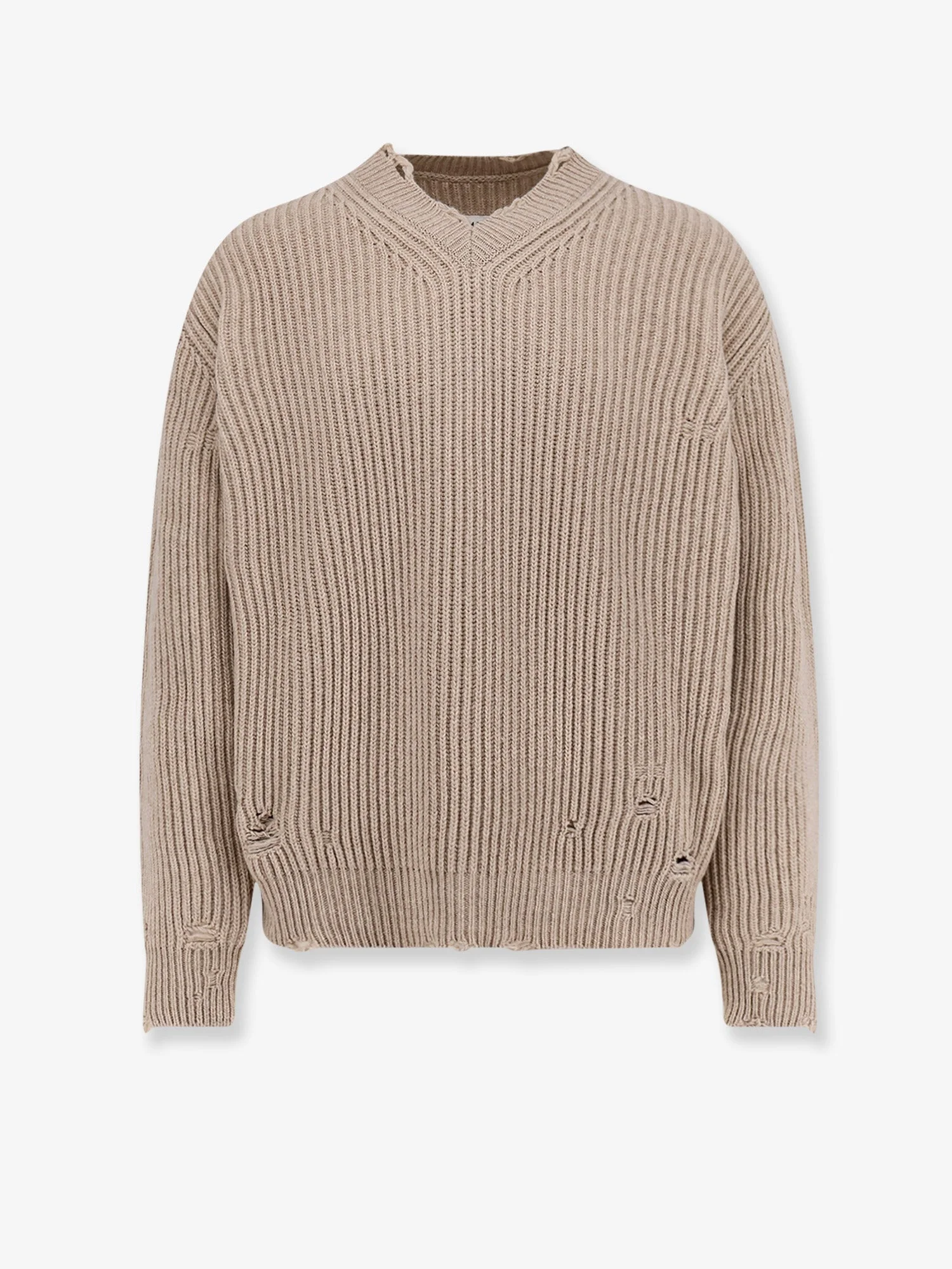 Mm6 Maison Margiela Wool Blend Sweater With Distressed Effect - 1