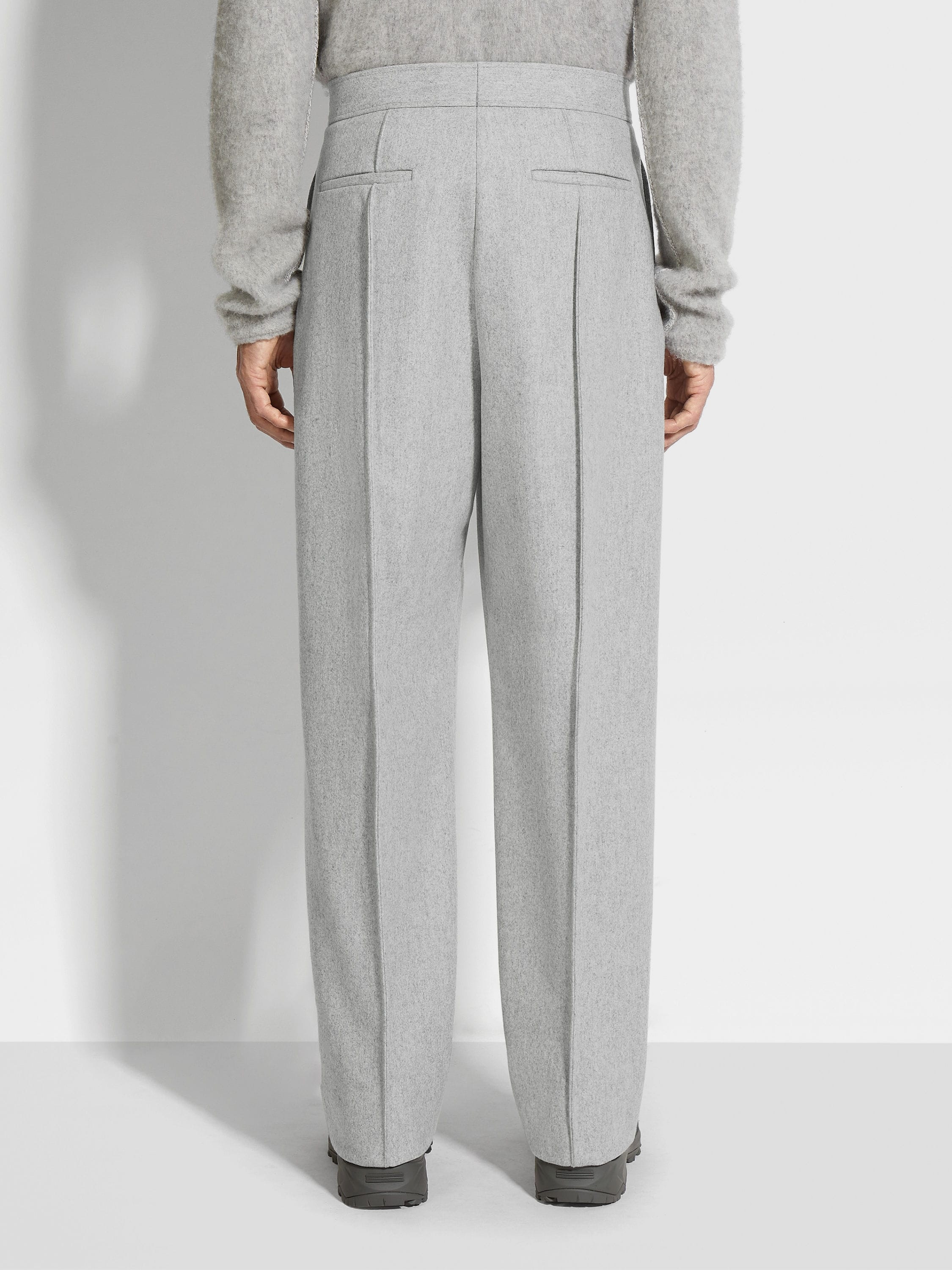 LIGHT GREY TROFEO™ CASHMERE PANTS - 6