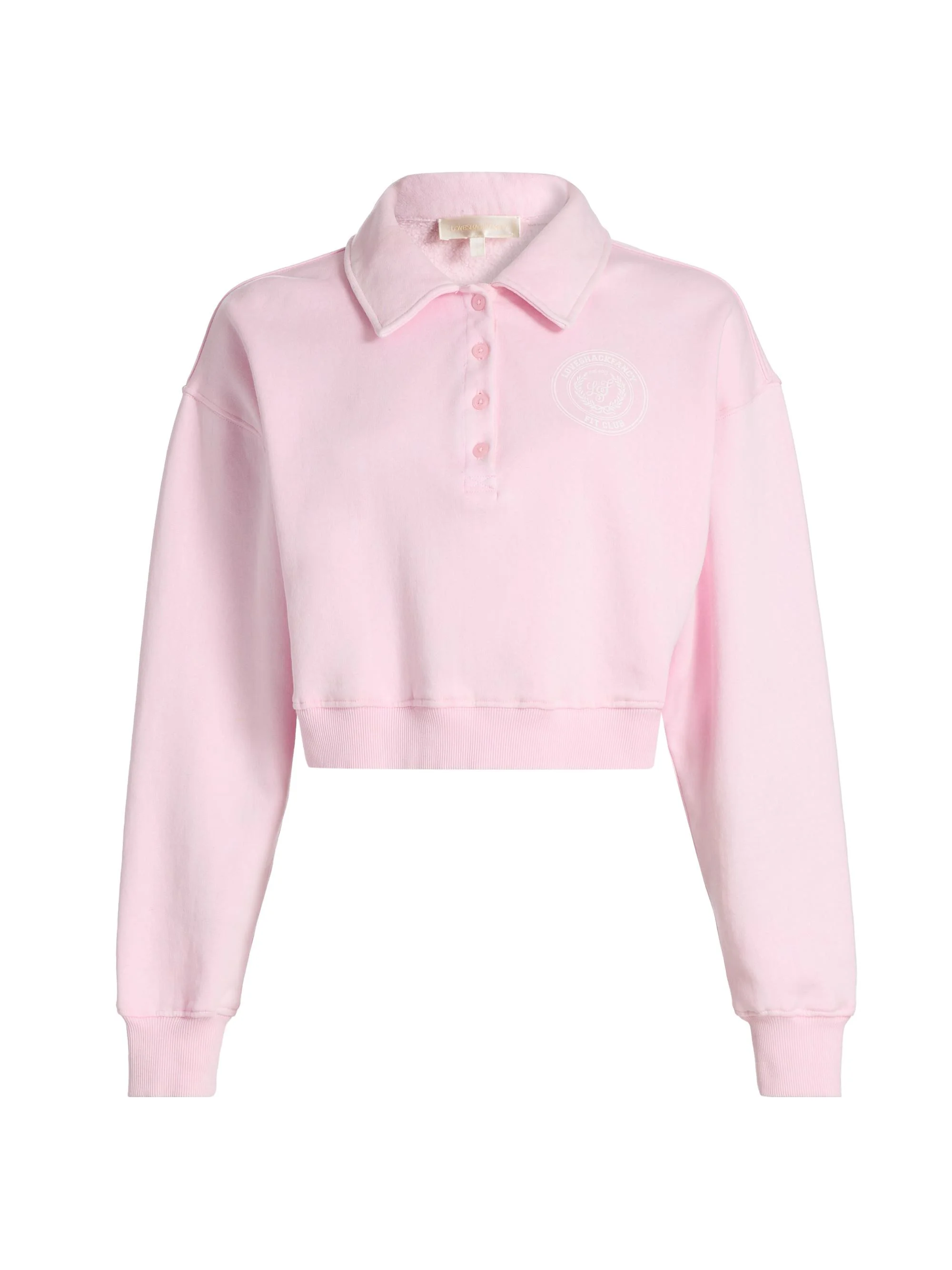 Women's Menzelle Fit Club Crop Polo Sweater - Peony Macaron - 1
