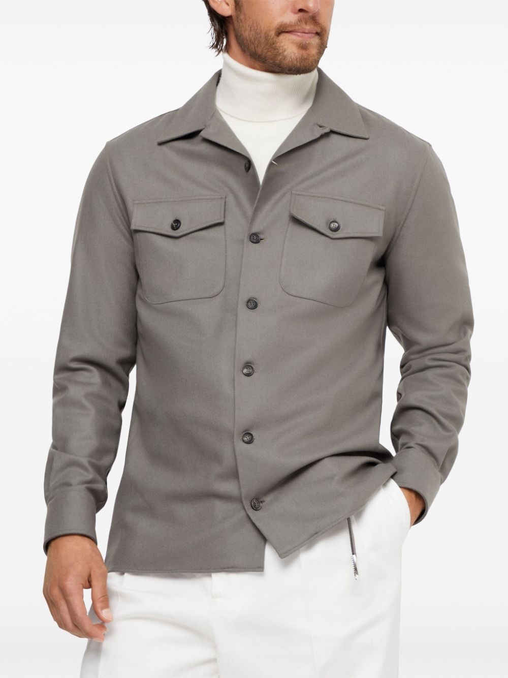 camp-collar long-sleeve shirt - 2