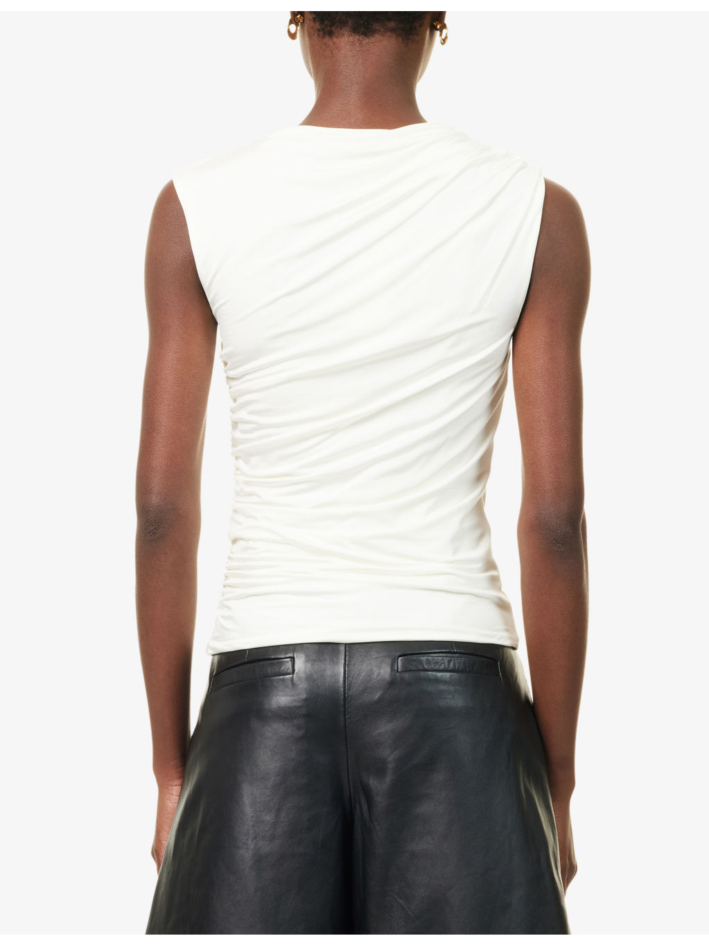 Lucia Ruched Stretch-Woven Top - 4