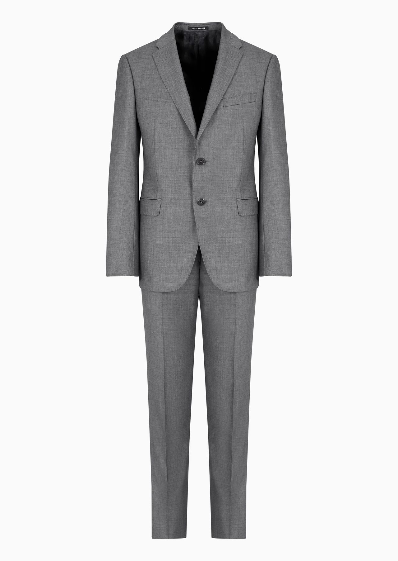 Single-breasted slim-fit suit in a silky-finish grisaille - 1