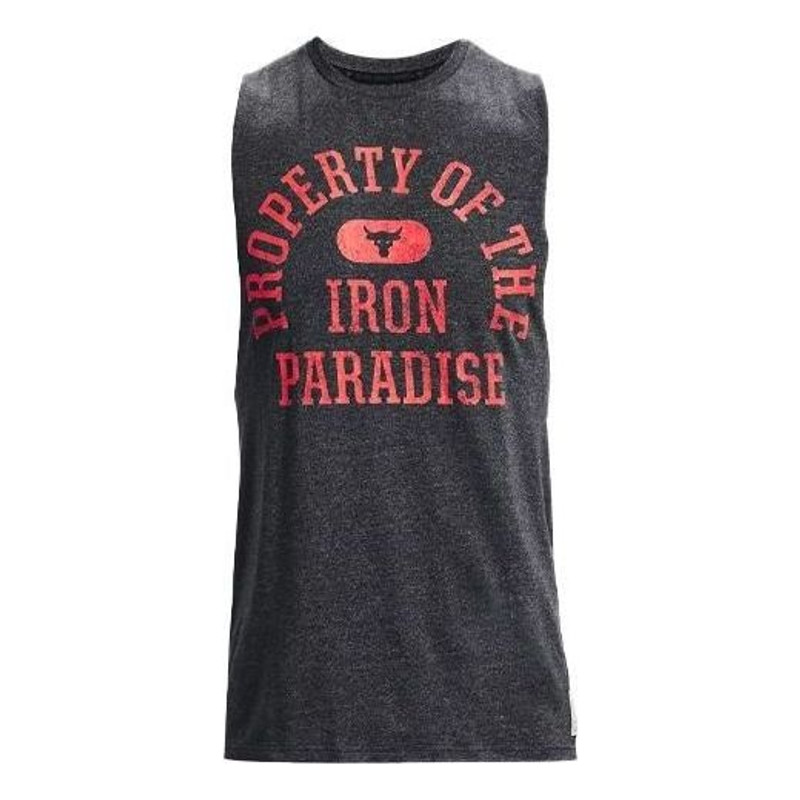 Under Armour Project Rock Property Of Tank 'Black Red' 1367126-001 - 1