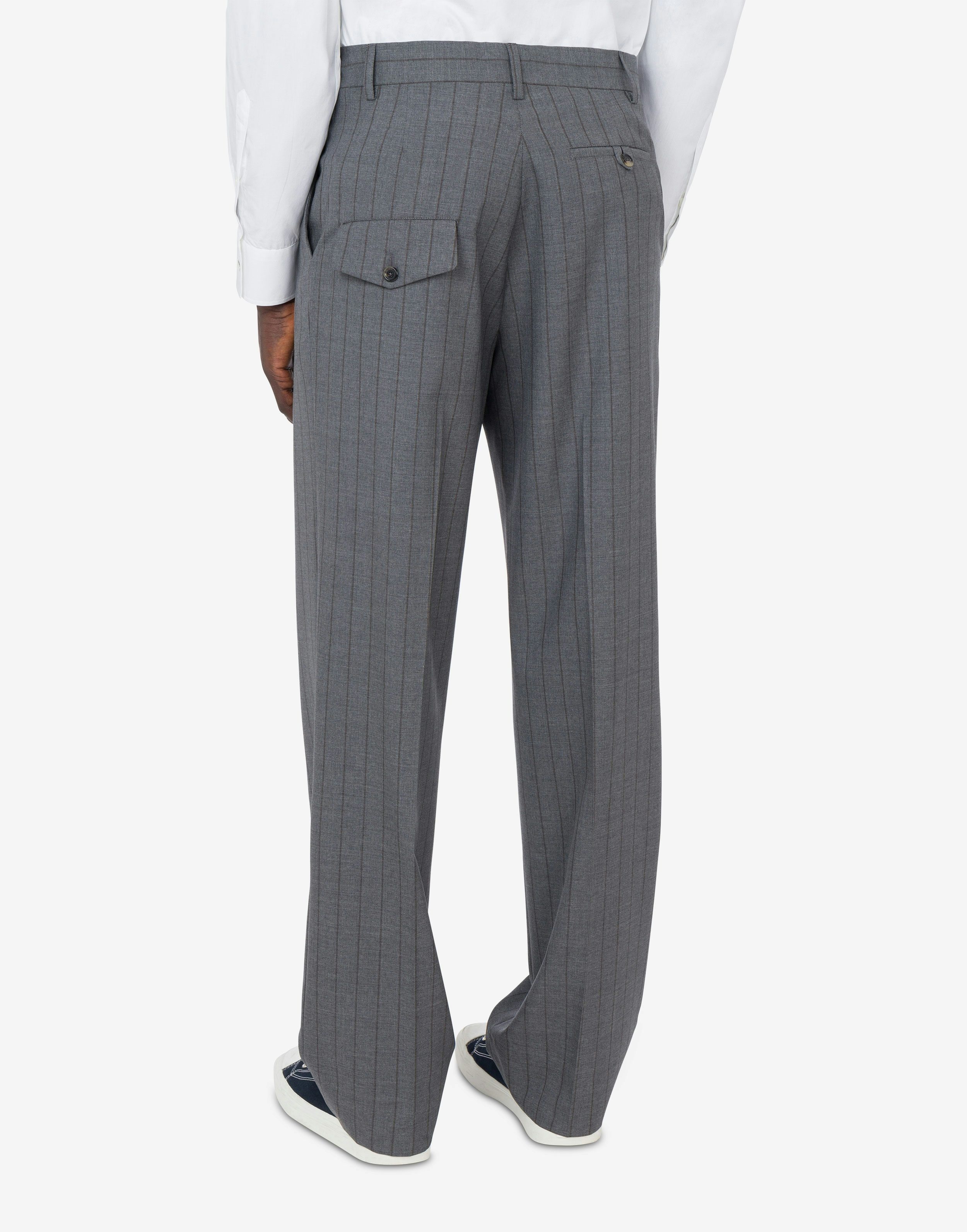 WOOL PINSTRIPE PANTS - 3