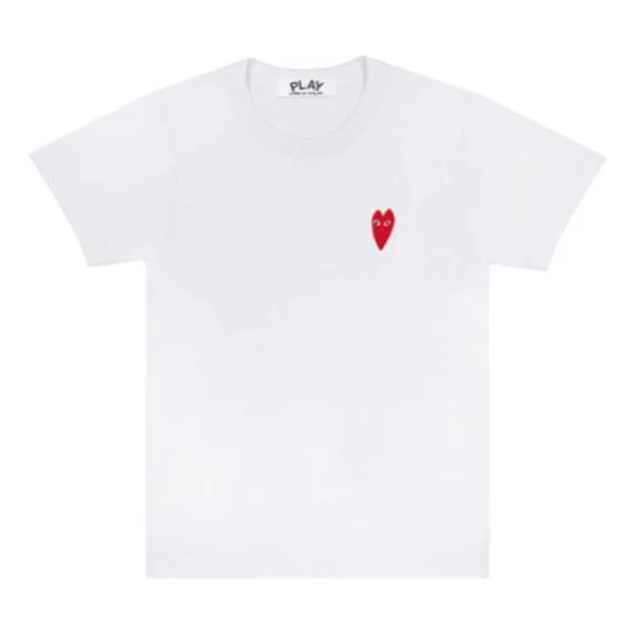 (WMNS) COMME des GARCONS PLAY Thin Heart Logo Tee 'White' AZ-T229-051-3 - 1