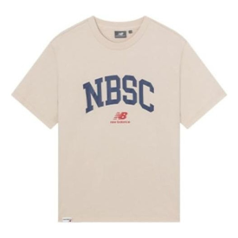 New Balance Logo Print Tee 'Beige Blue' 5ED25373-CRE - 1