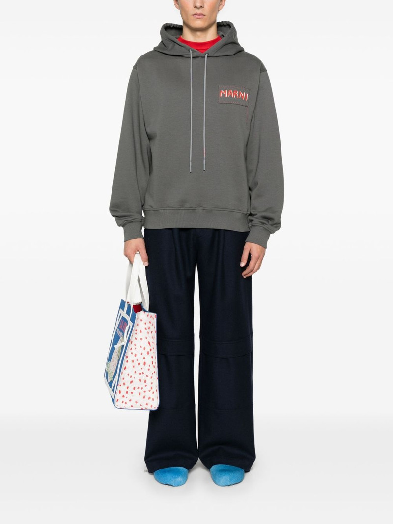 Marni logo-patch hoodie outlook