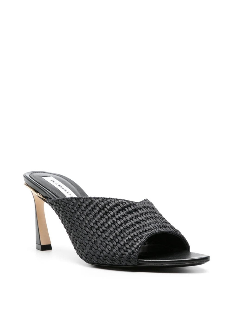 Victoria Beckham V Cut 75mm raffia-strap mules outlook