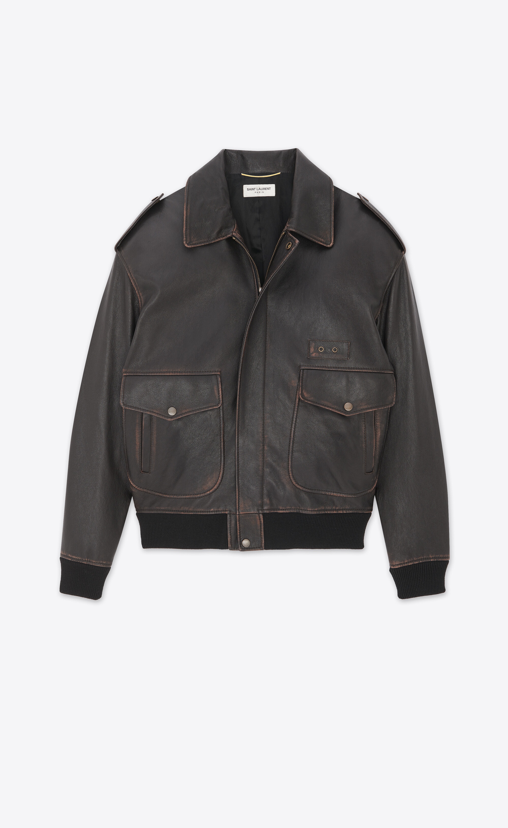 aviator jacket in vintage grained lambskin - 2