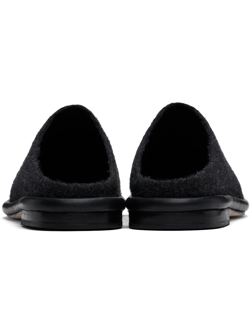 Black Brushed Mules - 2