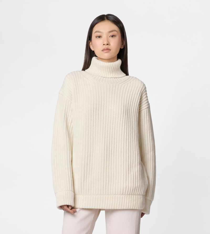 TURTLENECK IN CASHMERE - WHITE 3