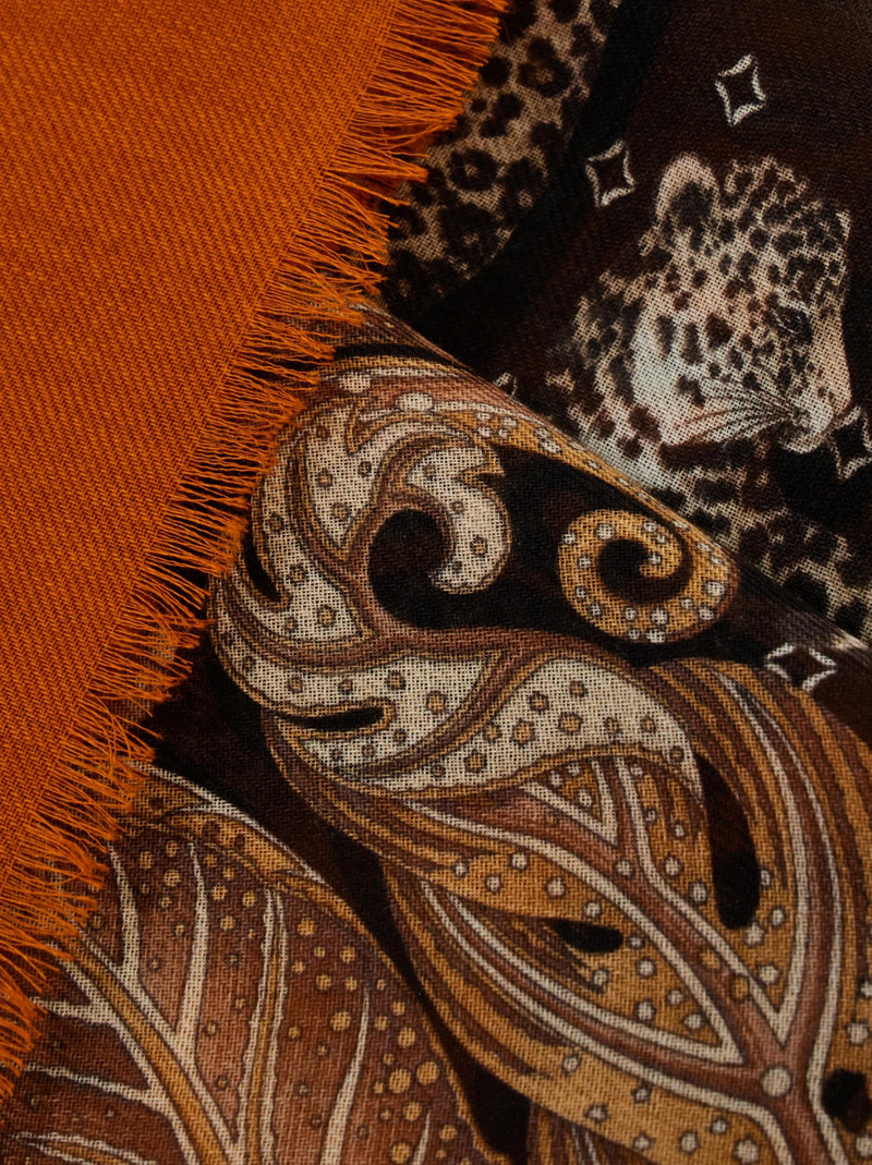 FERRAGAMO Madras print cashmere stole outlook
