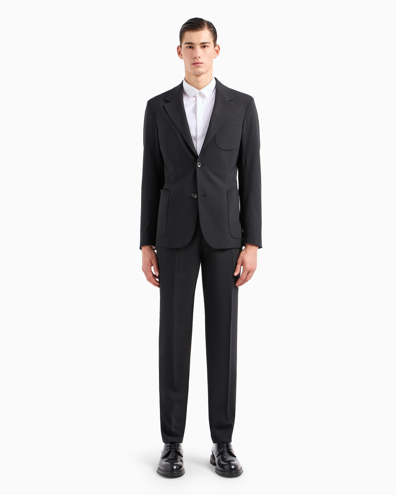 Single-breasted suit in virgin-wool two-way stretch canvas - 2