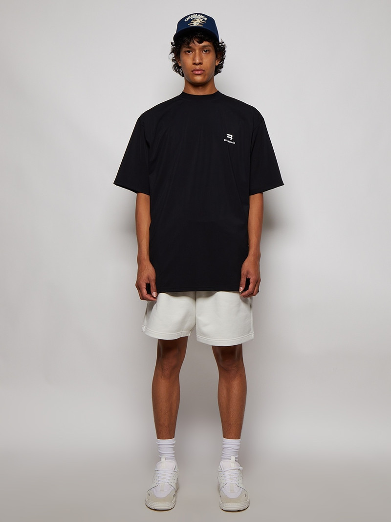 BALENCIAGA Classic Sweatshorts Dirty White Black And Blue outlook