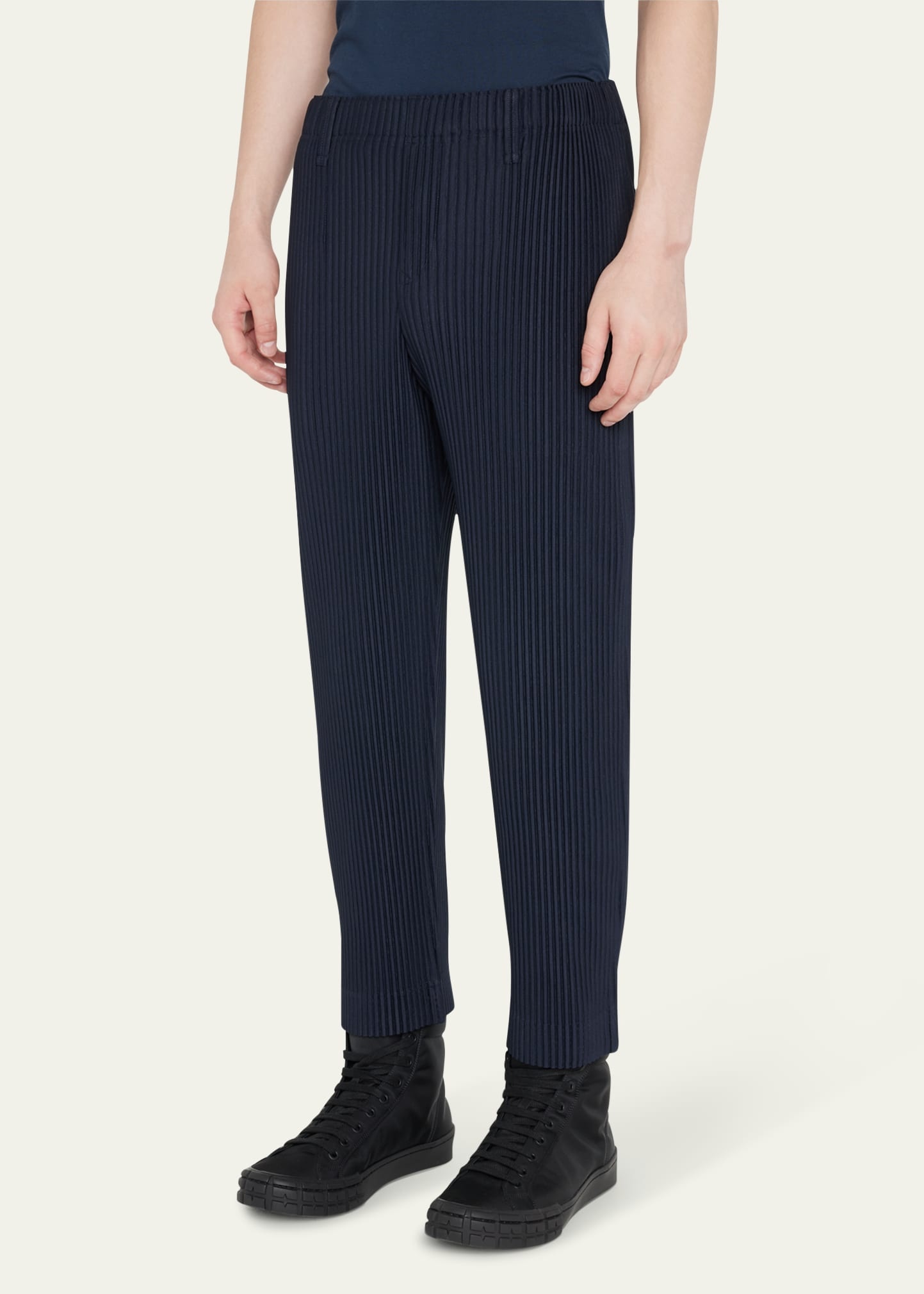 Men's Pleated Straight Pants - 4