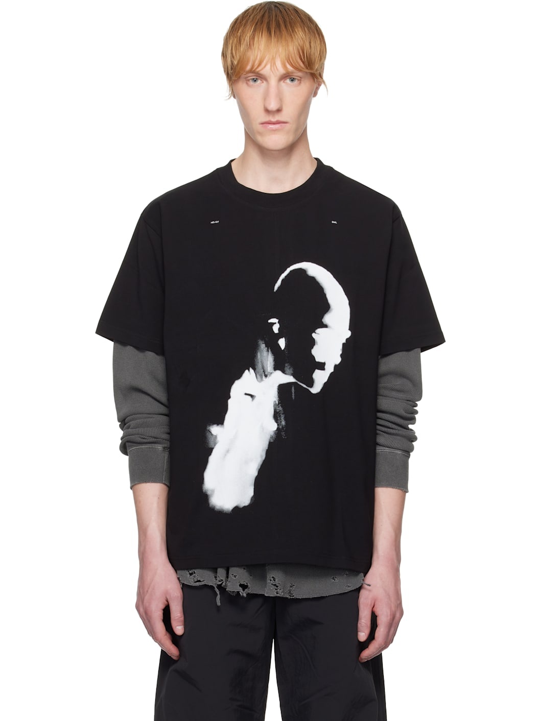 Black AI Generated Print T-shirt - 1