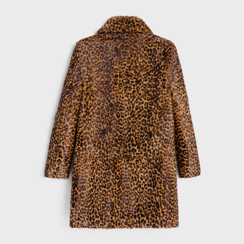 CELINE babydoll coat in leopard shearling outlook