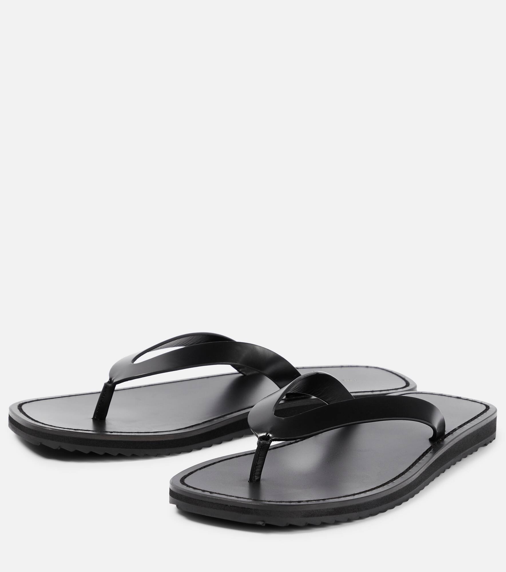 Leather thong sandals - 5