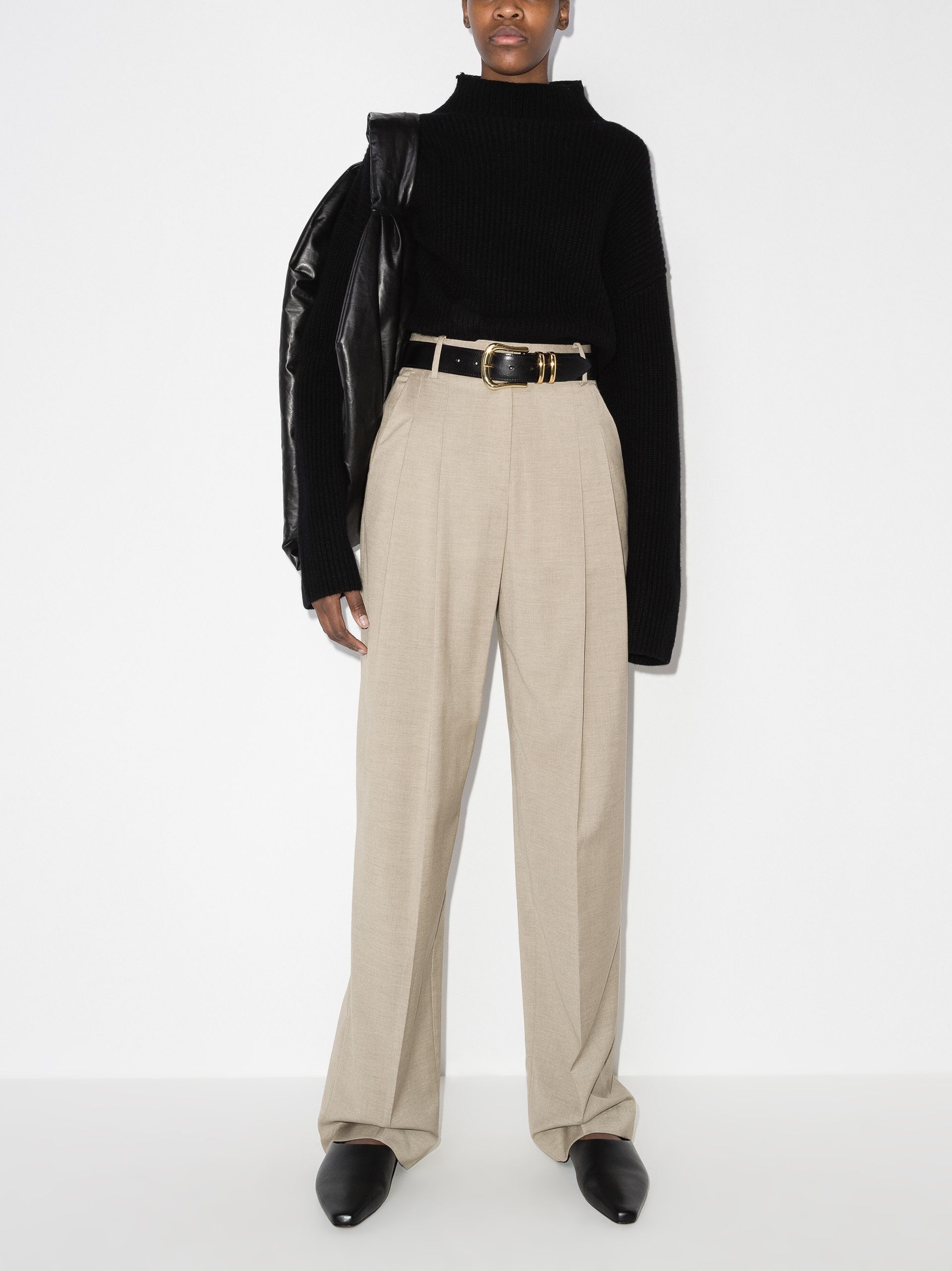 neutral Gelso straight-leg trousers - 5